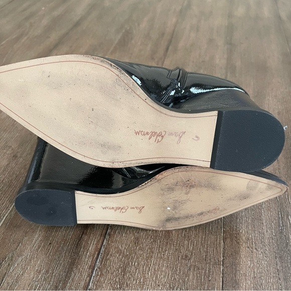Sam Eldelman Weslie Wet Faux Leather Big Buckle Pointed Toe Wedge Bootie 6 - Picture 10 of 11